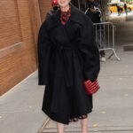 Cynthia Nixon in a Black Coat Arrives at The View TV Show in New York