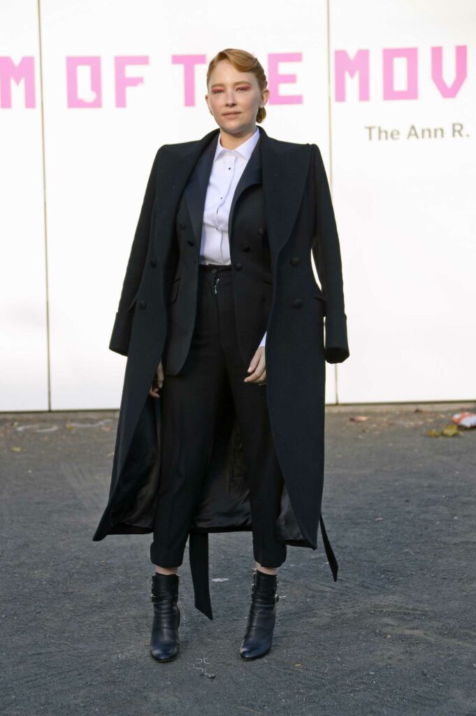 Haley Bennett in a Black Coat