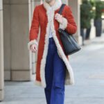 Jaime King in a Red Sheepskin Coat Was Seen Out in Beverly Hills