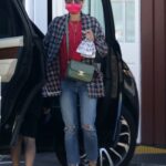 Jordana Brewster in a Red Protective Mask Was Seen Out in Brentwood