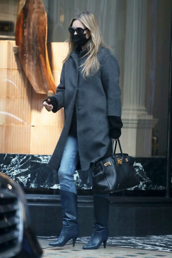 Kate Moss in a Grey Coat