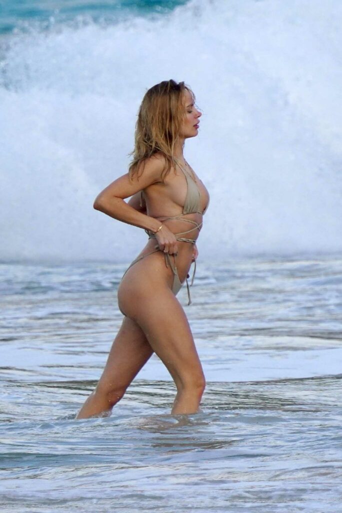 Kimberley Garner in a Beige Bikini