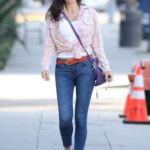 Lavinia Postolache in a White Top Was Seen Out in Beverly Hills