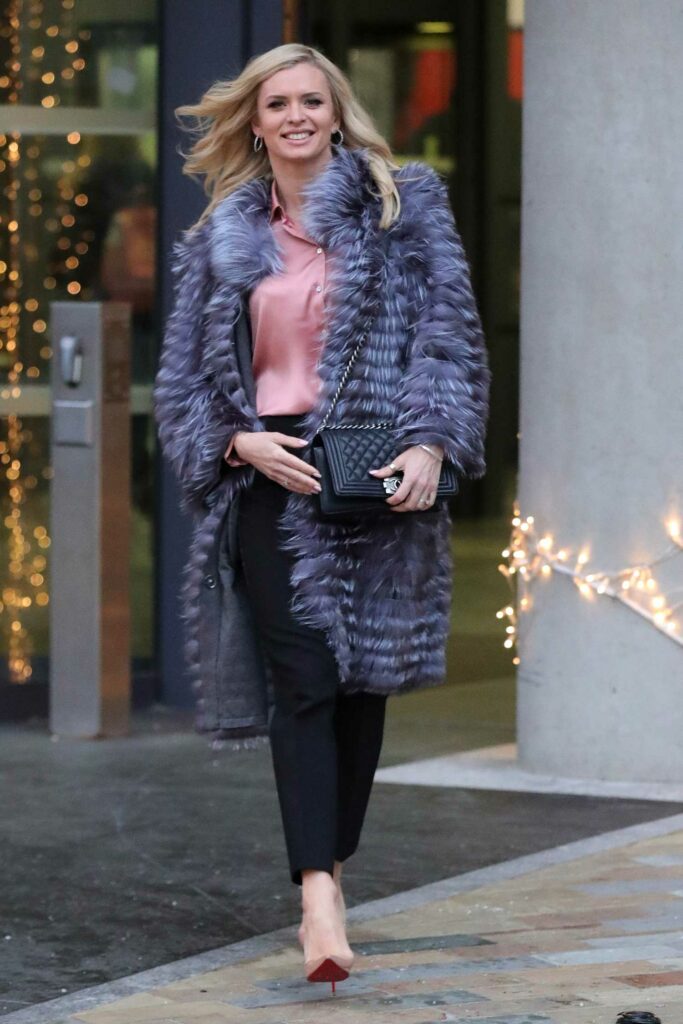 Nadiya Bychkova in a Grey Fur Coat