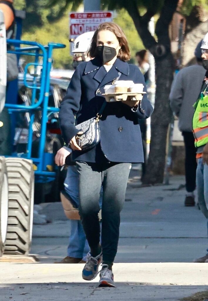 Natalie Portman in a Black Protective Mask