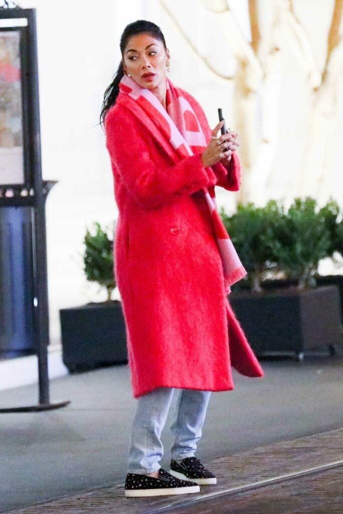 Nicole Scherzinger in a Red Coat