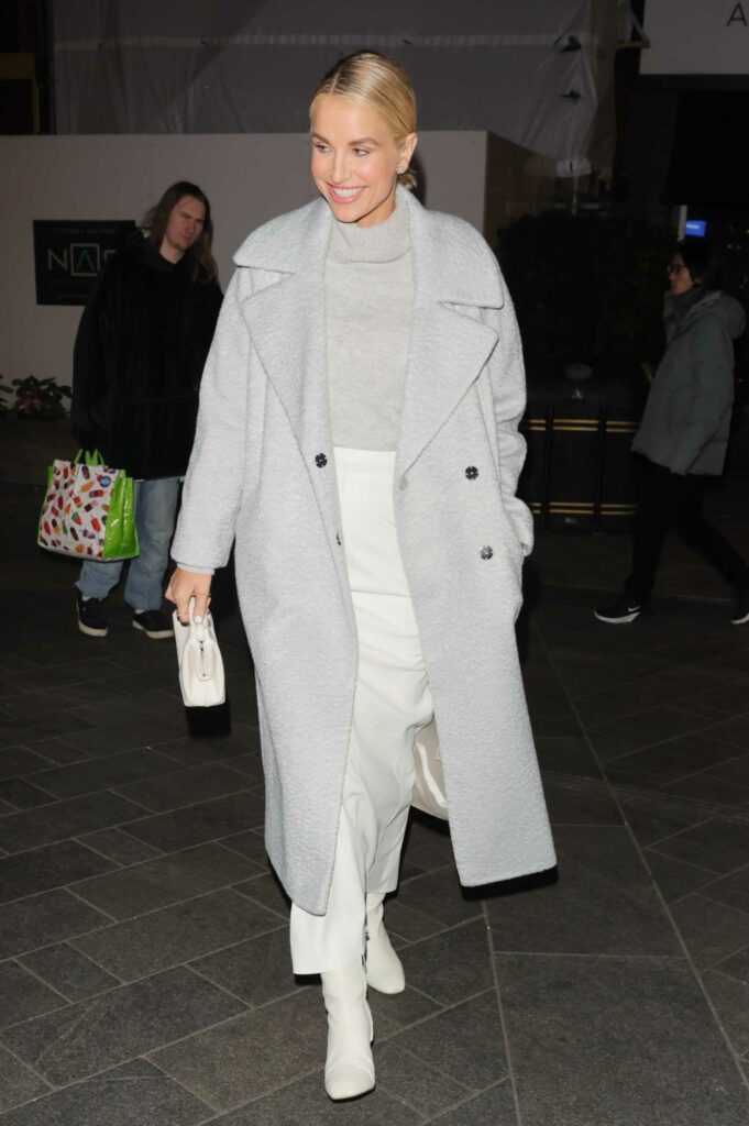 Vogue Williams in a Grey Coat