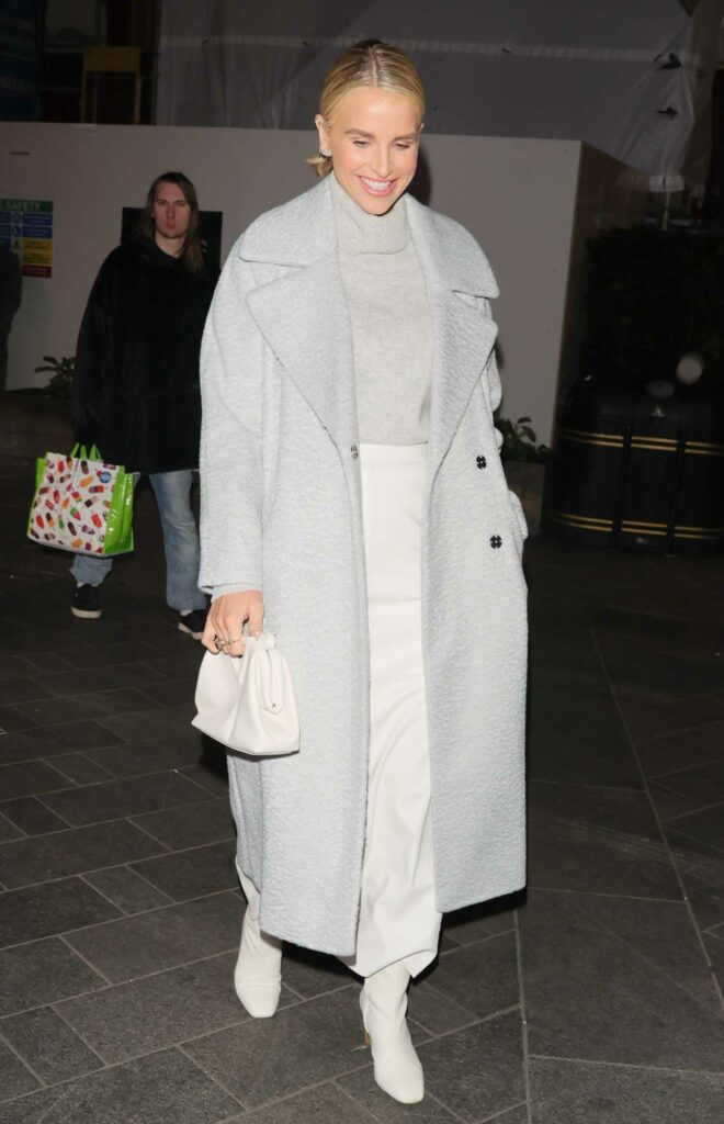 Vogue Williams in a Grey Coat