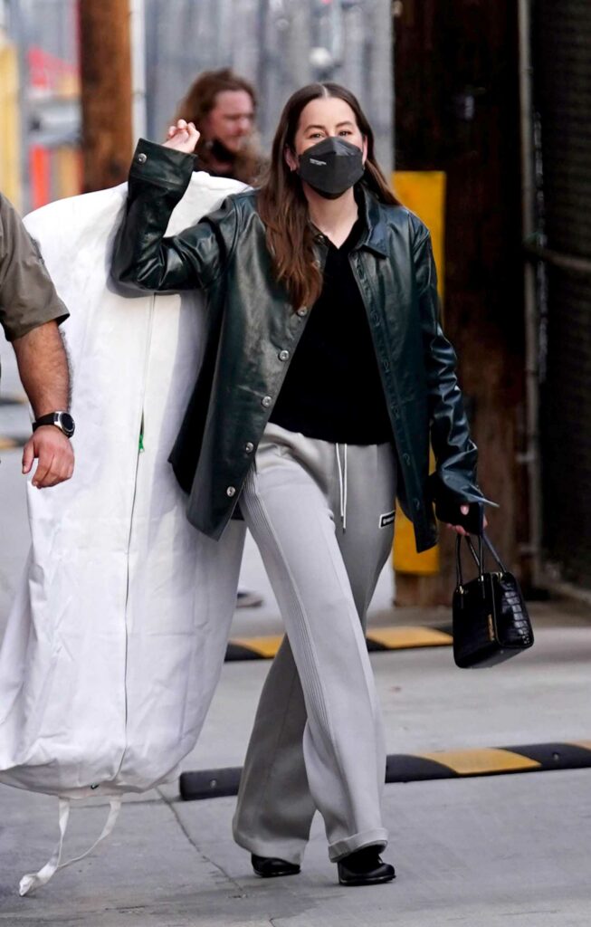 Alana Haim in a Black Leather Jacket