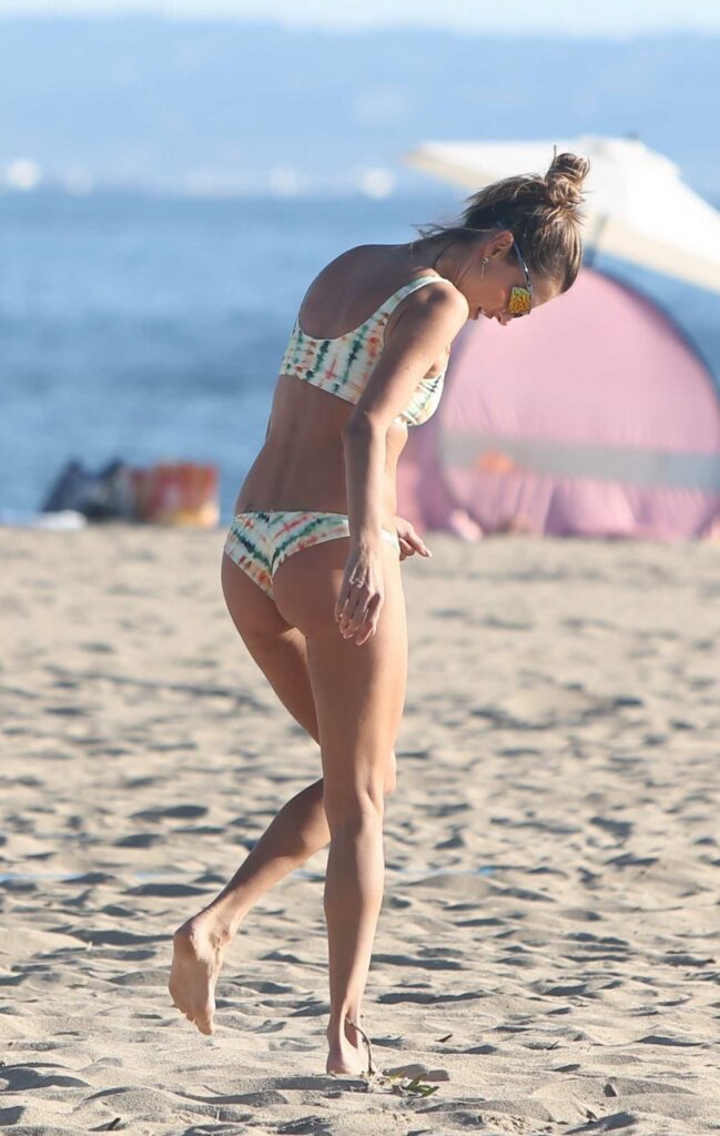Alessandra Ambrosio in a Colorful Bikini