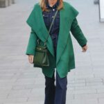 Amanda Holden in a Green Coat Leaves the Global Radio Studios in London