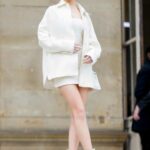 Amelie Zilber Arrives at the Fendi Fashion Show During 2022 Paris Fashion Week in Paris