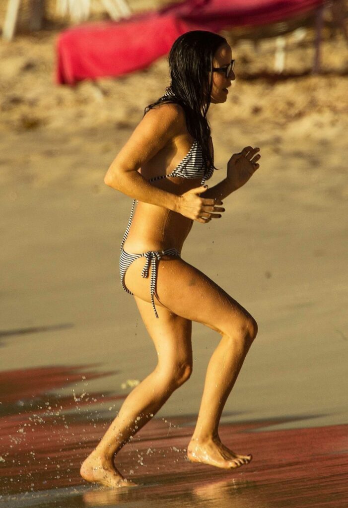 Andrea Corr in a Striped Bikini