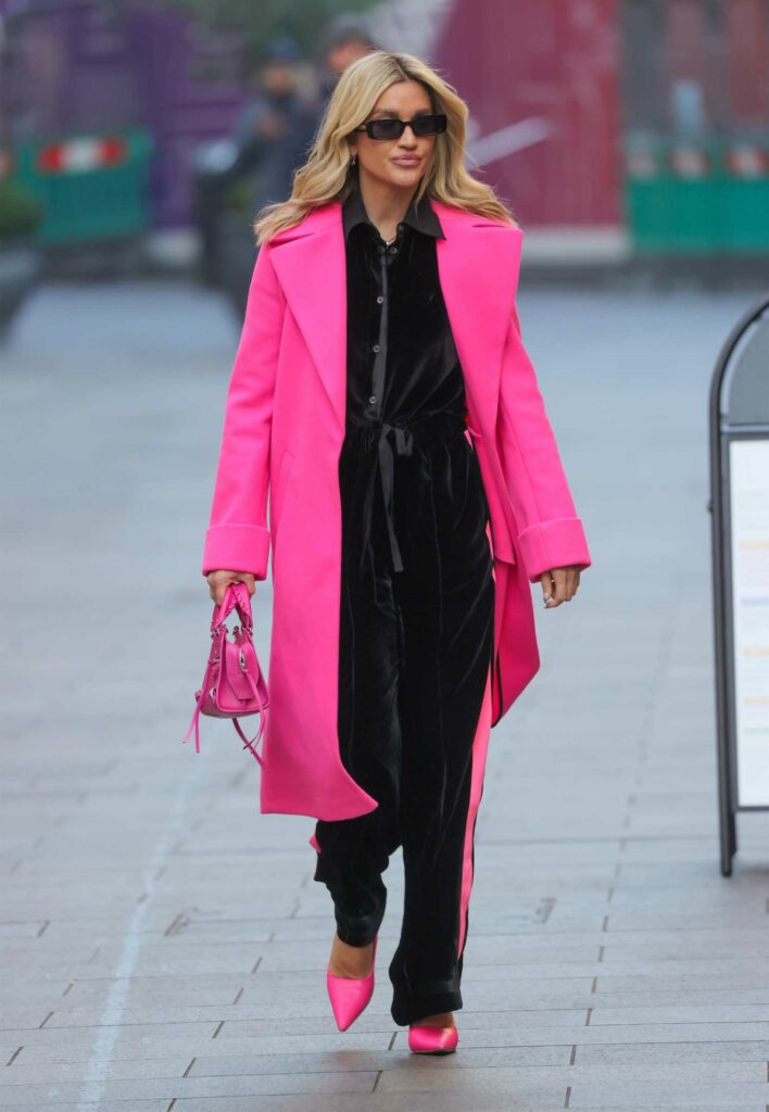 Ashley Roberts in a Pink Coat