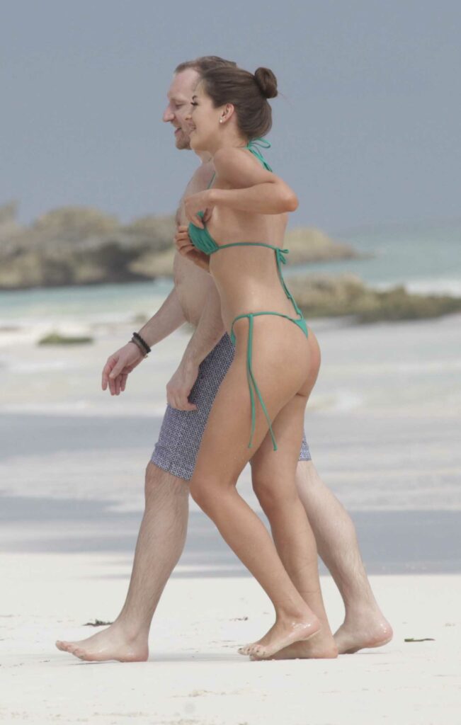 Camila Kendra in a Green Bikini