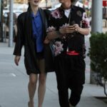 Gwen Singer in a Black Trench Coat Was Seen Out with Gavin Rossdale in Beverly Hills
