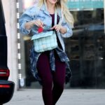 Hilary Duff in a Blue Denim Jacket Goes Shopping in Studio City