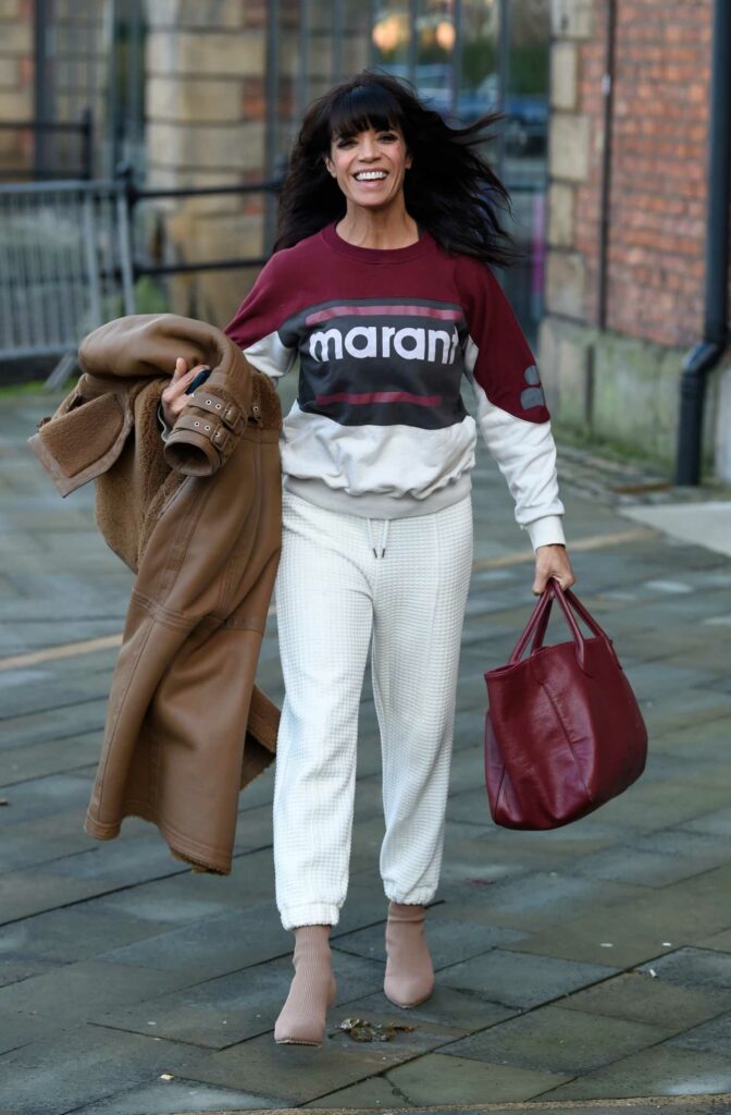 Jenny Powell in a White Sweatpants