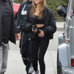 Katarina Deme in a Black Sports Bra Leaves Il Pastaio in Beverly Hills