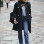 Kate Garraway in a Dark Blue Coat Steps Out from Smooth Radio in London
