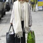 Kate Garraway in a White Turtleneck Arrives at Global Studios Smooth FM in London