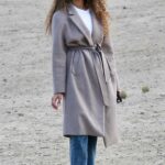 Leona Lewis in a Grey Coat Was Seen at a Dog Park in Los Angeles