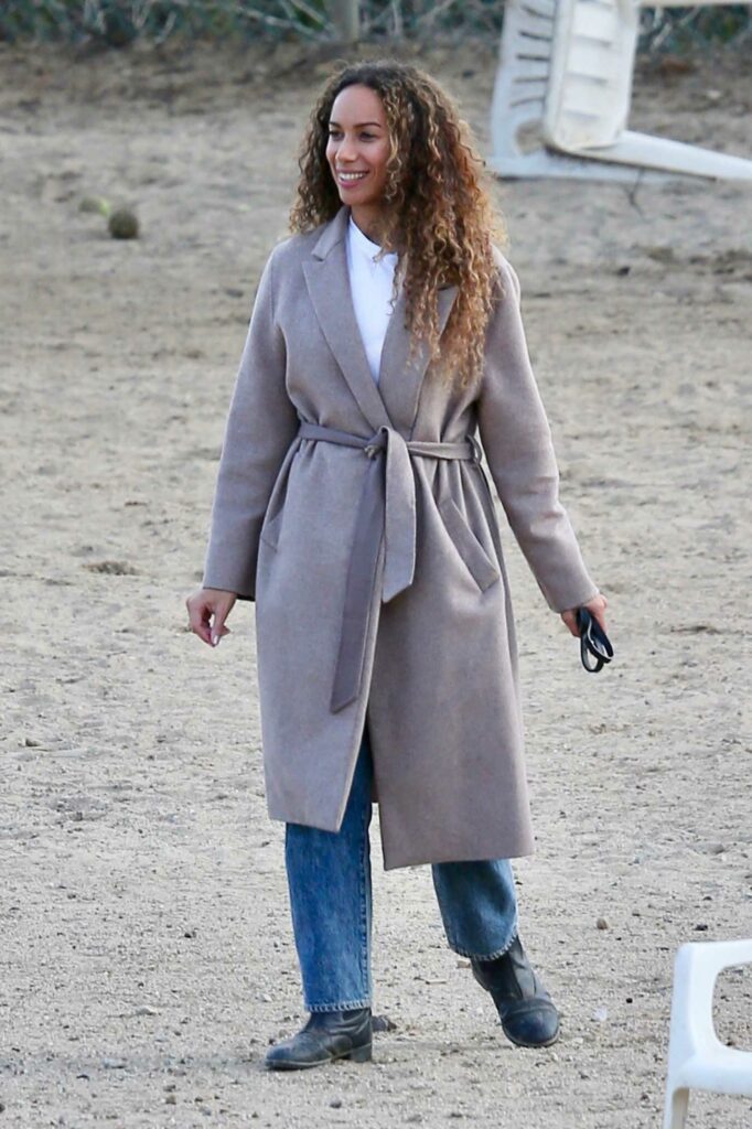 Leona Lewis in a Grey Coat