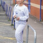 Liberty Poole in a White Sneakers Leaves a Dancing on Ice Training Session in London