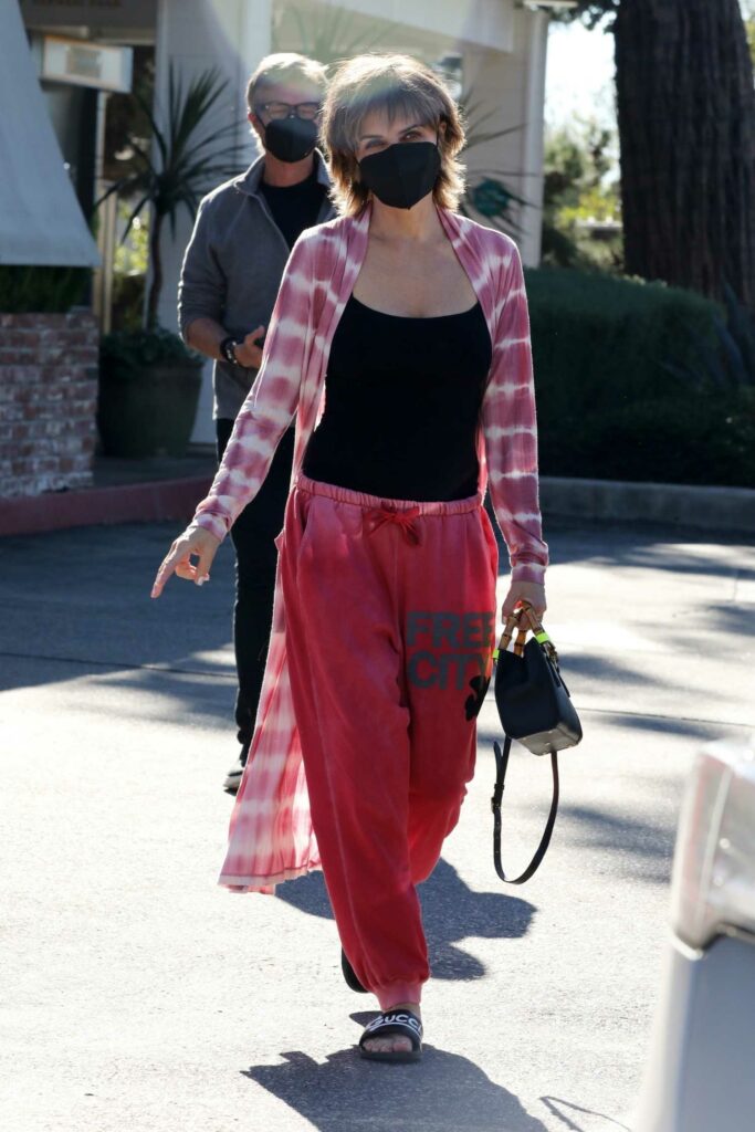 Lisa Rinna in a Red Sweatpants