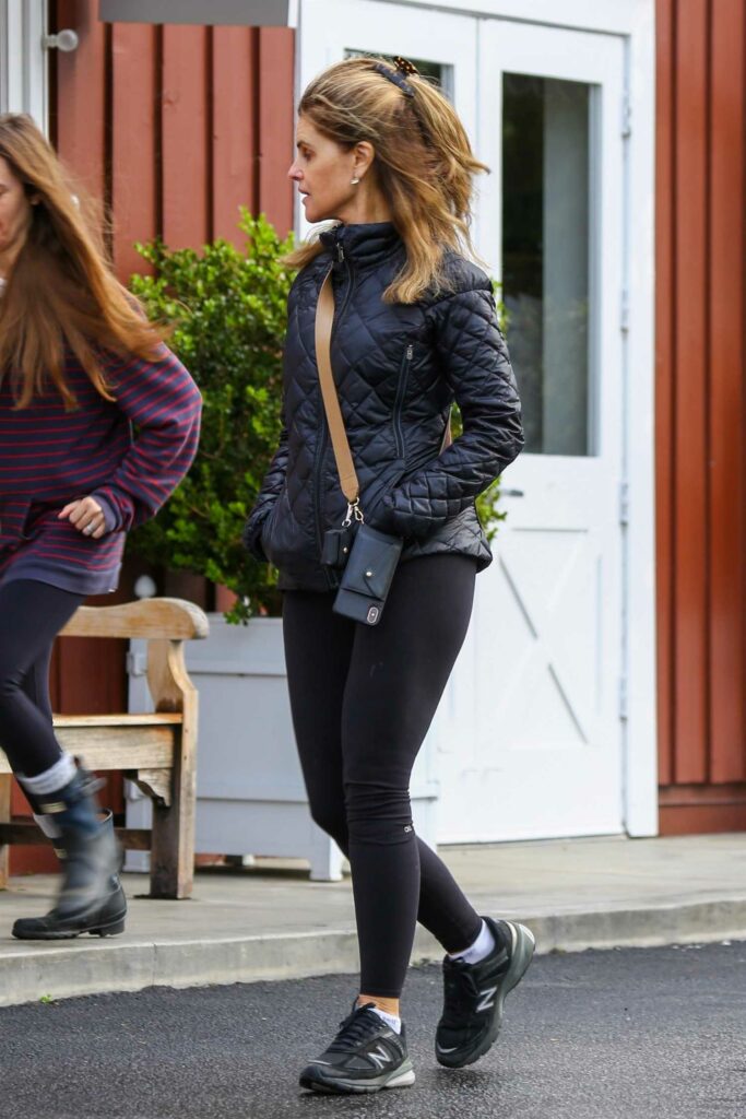 Maria Shriver in a Black Leather Jacket