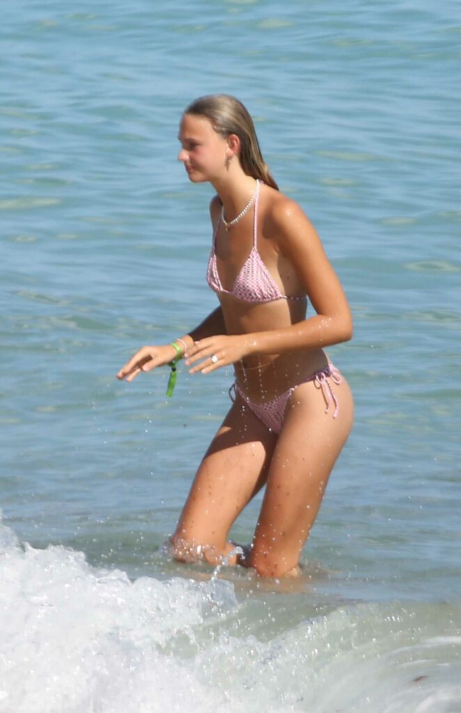 Mia Regan in a Pink Bikini