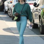 Sara Sampaio in a Green Sweatshirt Leaves Her Workout in West Hollywood