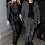 Tara Reid in a Black Leather Pants Leaves Craig’s in West Hollywood