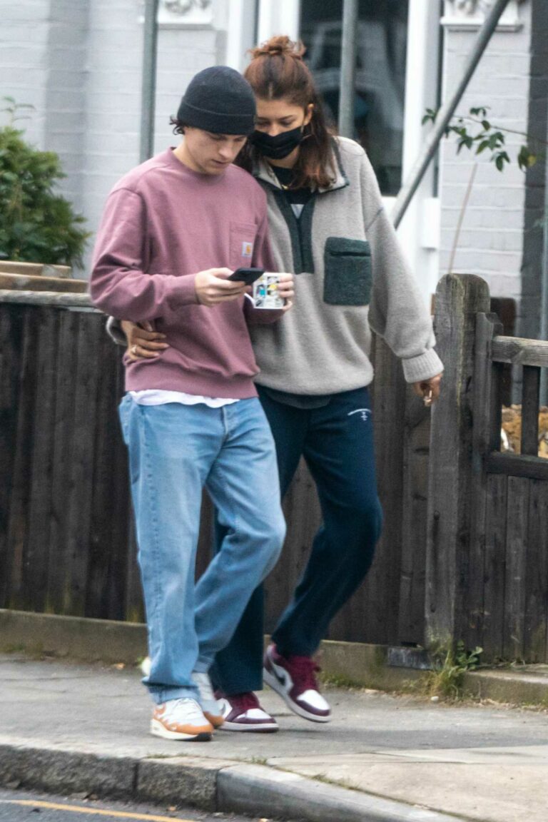 Tom Holland in a Black Beanie Hat Was Seen Out with Zendaya in London ...