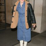 Vicky McClure in a Denim Dress Exits The One Show Studios in London