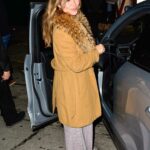Zulay Henao in a Caramel Coloured Coat Leaves Craig’s Restaurant in West Hollywood