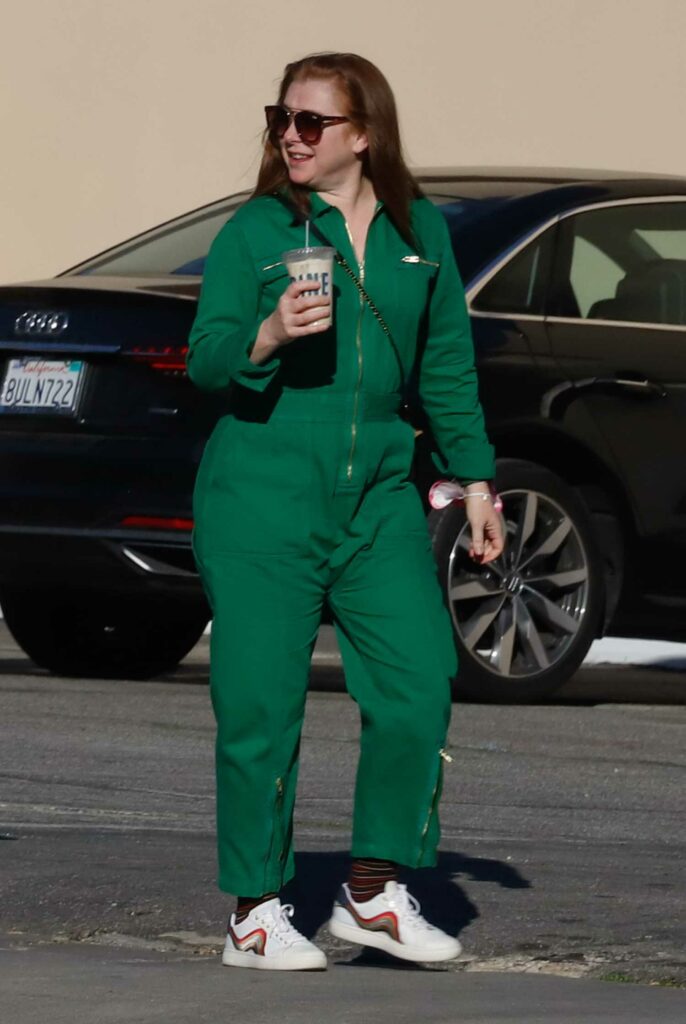 Alyson Hannigan in a Green Jumpsuit