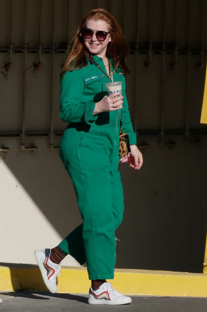 Alyson Hannigan in a Green Jumpsuit