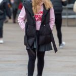 Amy Dowden in a Pink Hoodie Was Seen Out in Liverpool
