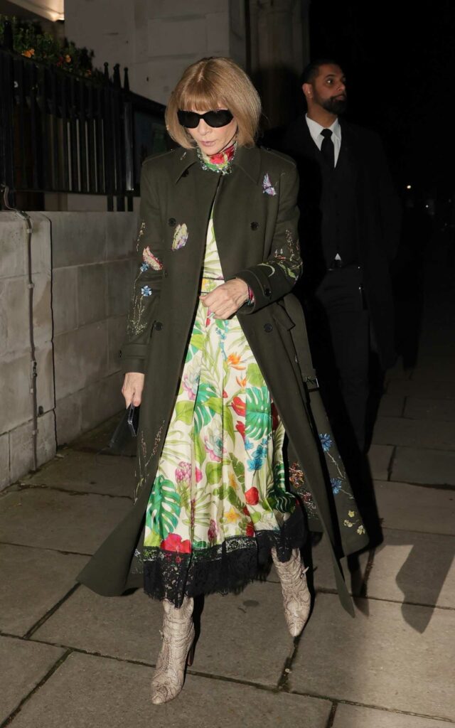 Anna Wintour in an Olive Coat