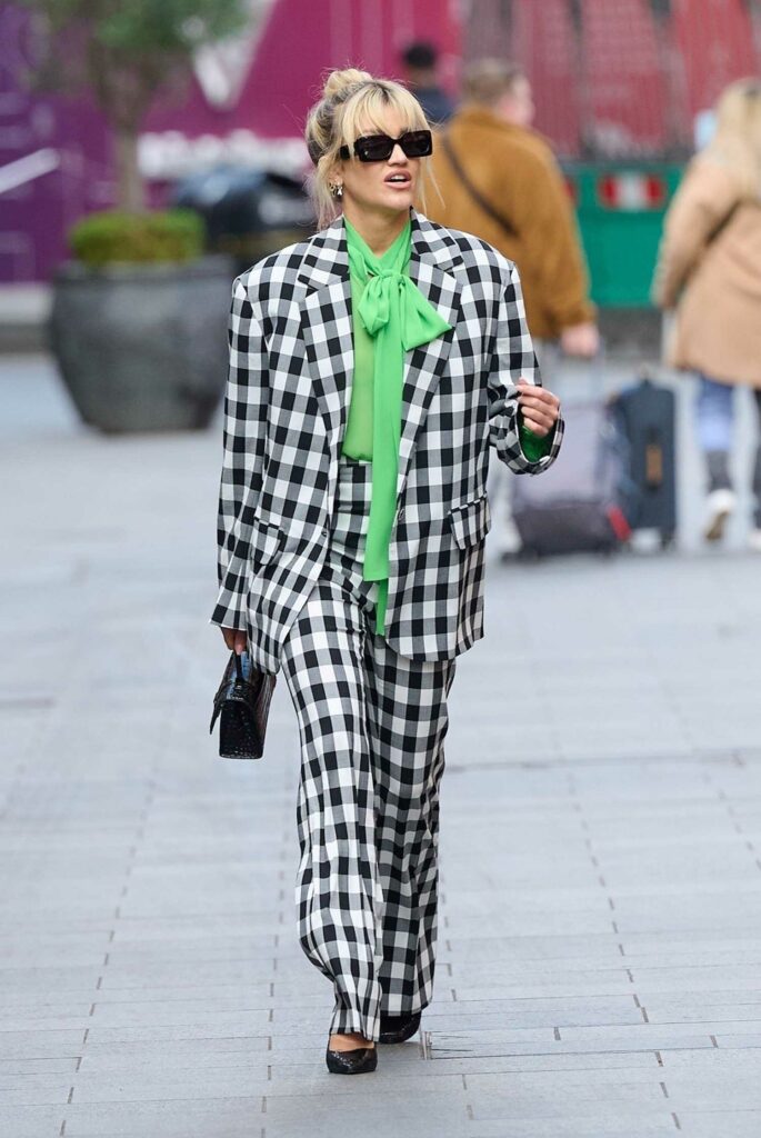 Ashley Roberts in a Checked Pantsuit