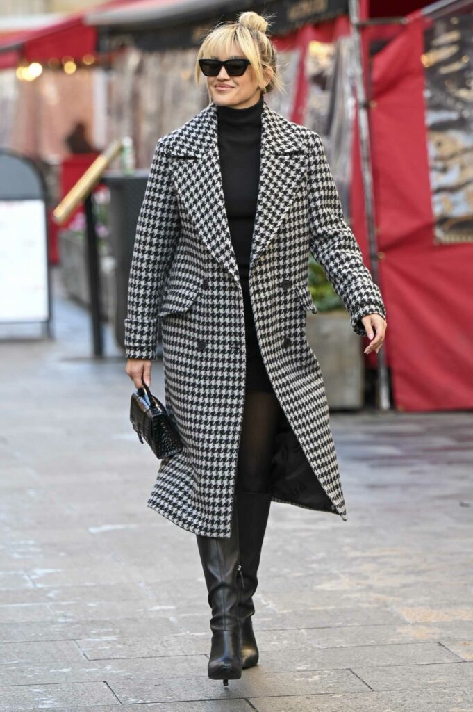 Ashley Roberts in a Grey Coat