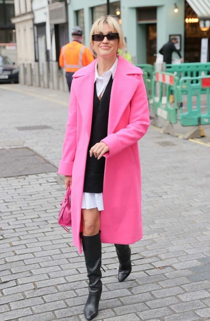 Ashley Roberts in a Pink Coat