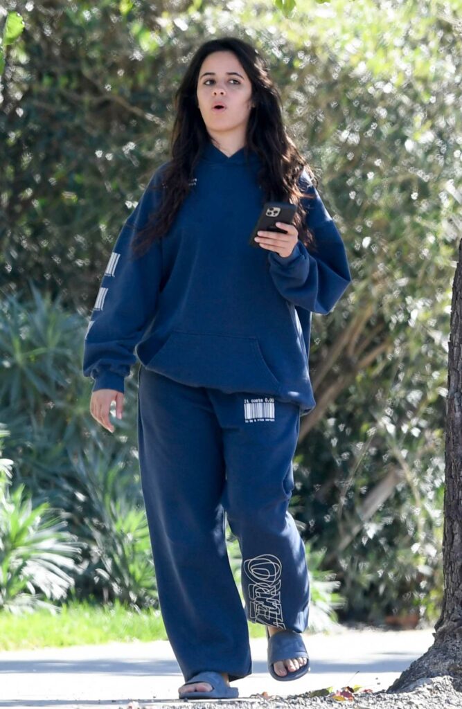 Camila Cabello in a Blue Sweatsuit
