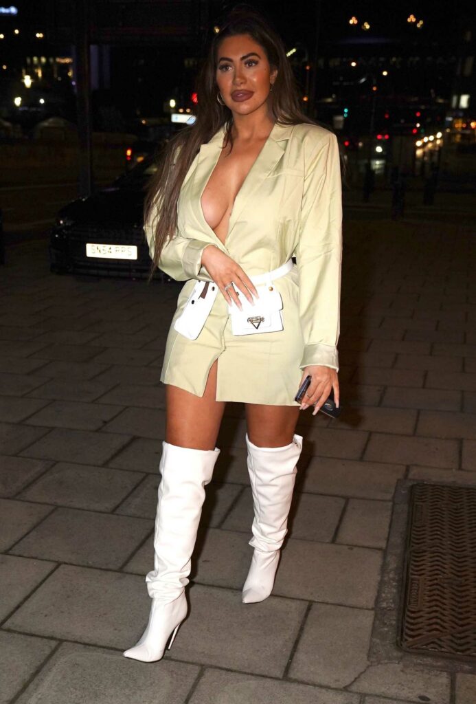 Chloe Ferry in a White Boots
