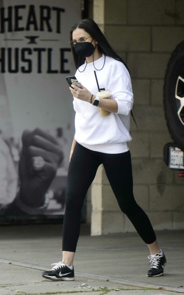 Demi Moore in a White Sweatshirt
