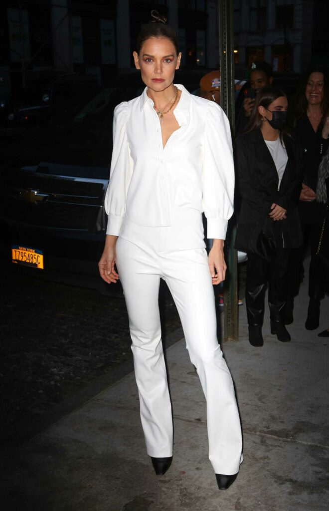 Katie Holmes in a White Outfit