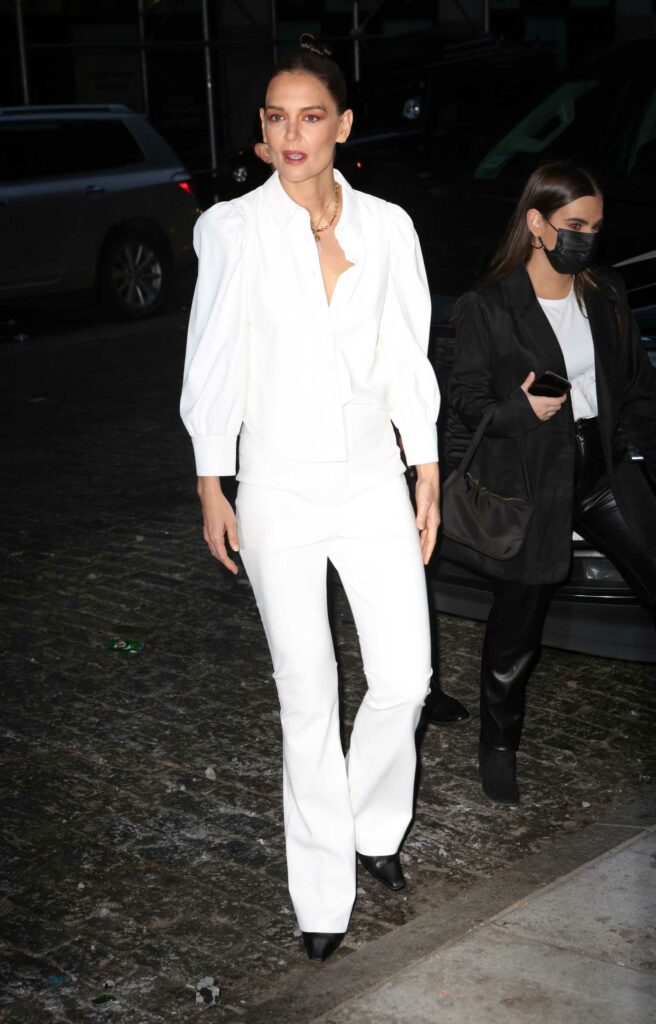 Katie Holmes in a White Outfit