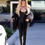 Khloe Kardashian in a Black Catsuit Was Seen Out in Burbank