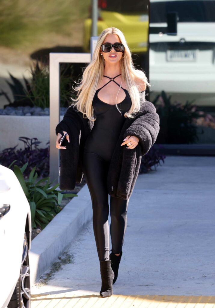 Khloe Kardashian in a Black Catsuit